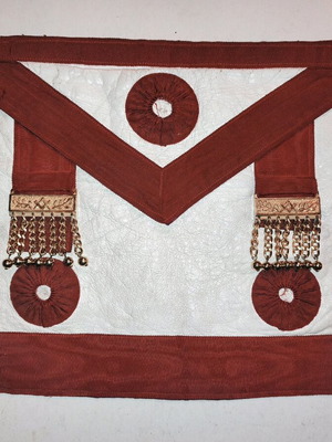 Διδασκάλου περίζωμα κόκκινο με ιταλική δερματίνη σαν καινούργιο