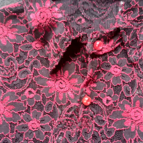 Lace shirt new, black and red, size M