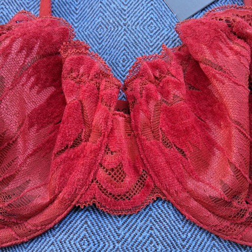 Savage X Fenty Red Velvet bra new, red