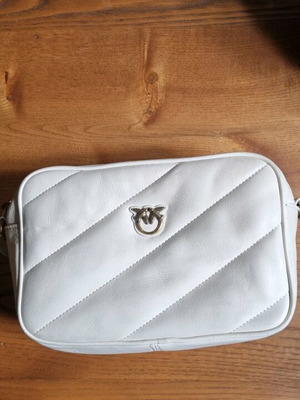 Pinko leather crossbody bag used, beige