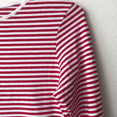 Primark striped long sleeve blouse like new, red-white, size L