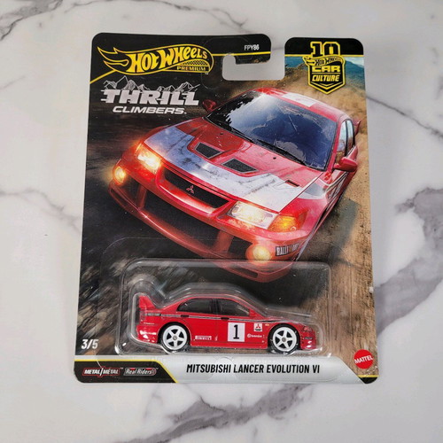 Hot Wheels Mitsubishi Lancer Evolution VI Red new - Premium Thrill Climbers