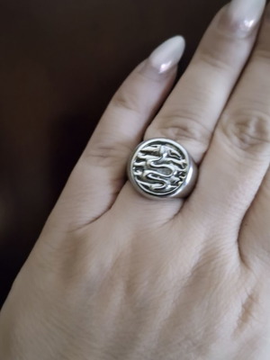 Steel adjustable ring silver color like new