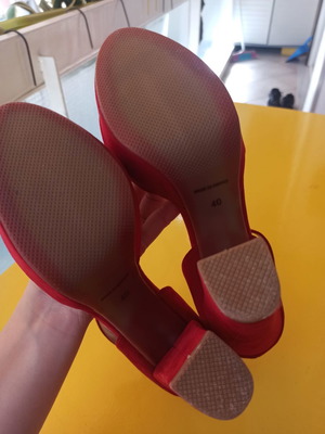 Stefania women's red leather high-heeled sandals used, size 40