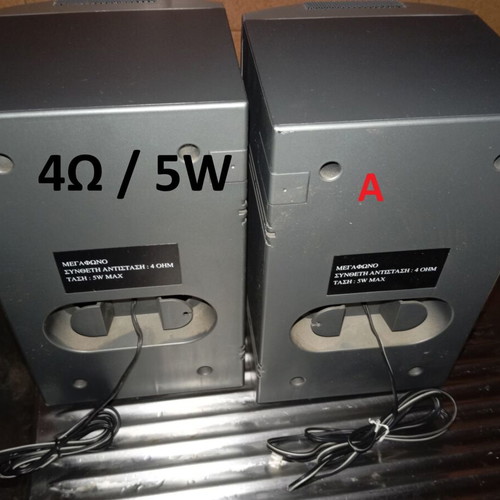 Speakers used, pairs of various types without electronics