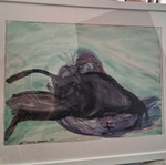 Painting "Γυμνα" framed 40×50cm, like new, signed
