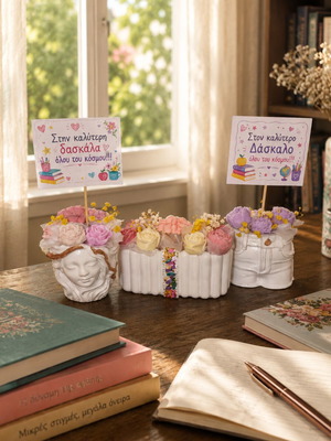 Porcelain gifts with scented wax flowers
