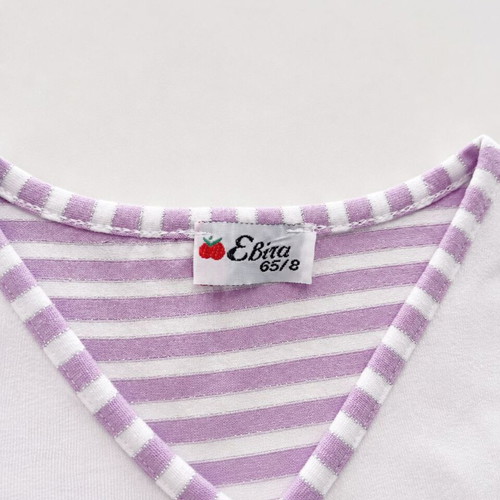 Ebita Girls' Long Sleeve Top used, white with lilac details size 110 cm