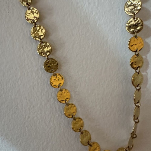 Stainless steel necklace, gold tone