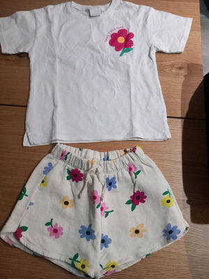 Zara summer set used for 6 years old, white multicolor