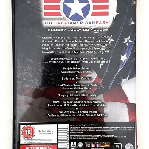 WWE The Great American Bash 2006 DVD used, English audio
