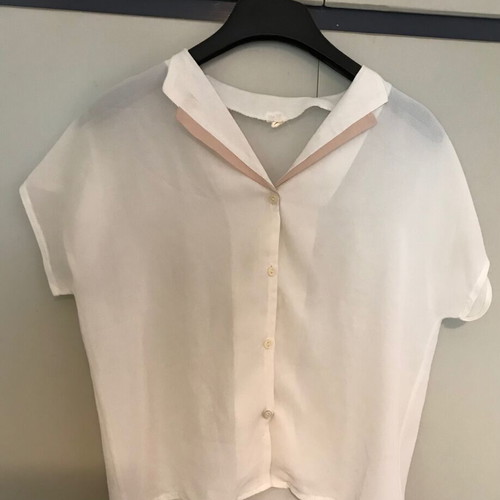 Sheer blouse white beige, like new, sizes L/XL