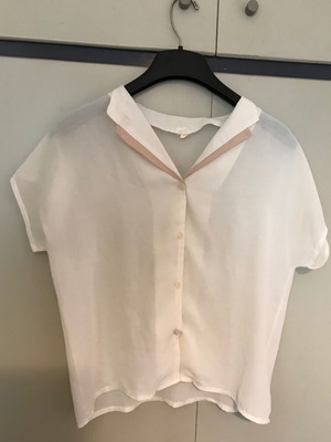 Sheer blouse white beige, like new, sizes L/XL