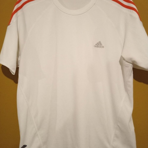 Adidas Clima Lite Athletic Tennis Jersey Shirt White Orange XL new