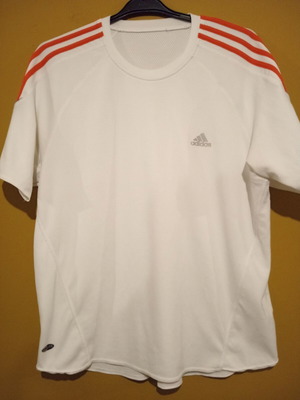 Adidas Clima Lite Athletic Tennis Jersey Shirt White Orange XL new