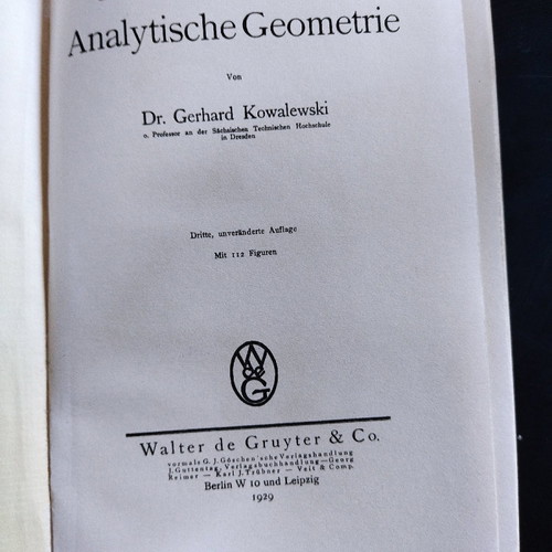Einfuhrung in die Analytische Geometrie used book