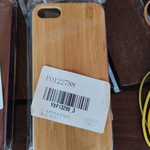 Wooden iPhone case with flexible plastic interior, new