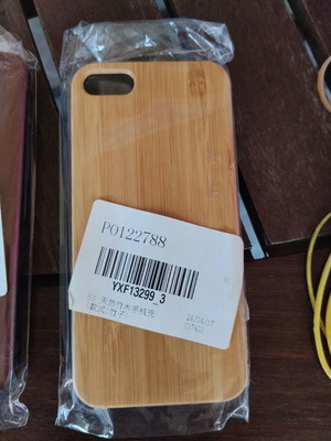 Wooden iPhone case with flexible plastic interior, new