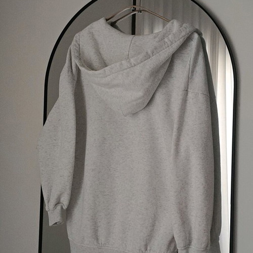 & Other Stories Hooded Cardigan used, cotton, white and grey, size S