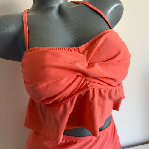Two-piece orange swimsuit set