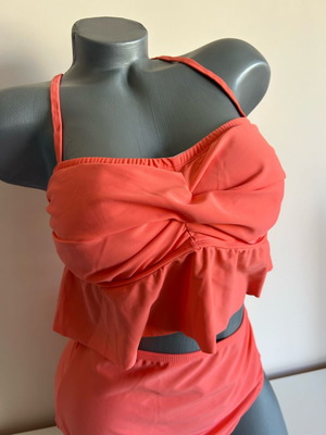 Two-piece orange swimsuit set