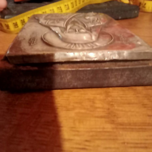 Silver frame Saint Antonios, 1000 silver, 260g with wooden base