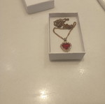 Heart necklace, red