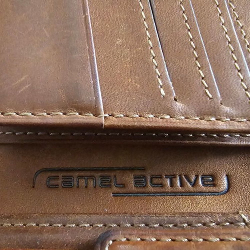 Camel Active men's leather wallet, brown, Team Spirit 1977