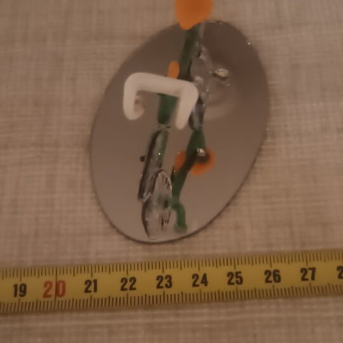 Decorative Bicycle made of Blown Glass on Mirror Base new