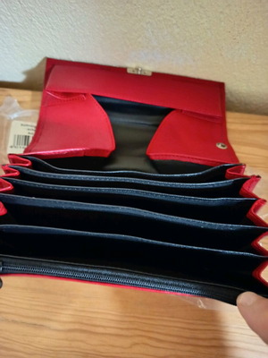 Leather Waiter Wallet new red