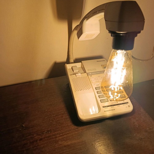 Handmade table lamp custom order made from 1999 telephone