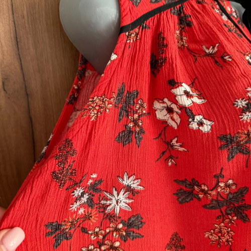 Marks & Spencer viscose shirt L used, black and red