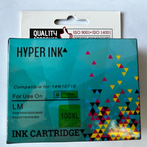HyperInk yellow ink cartridge for Lexmark printer new
