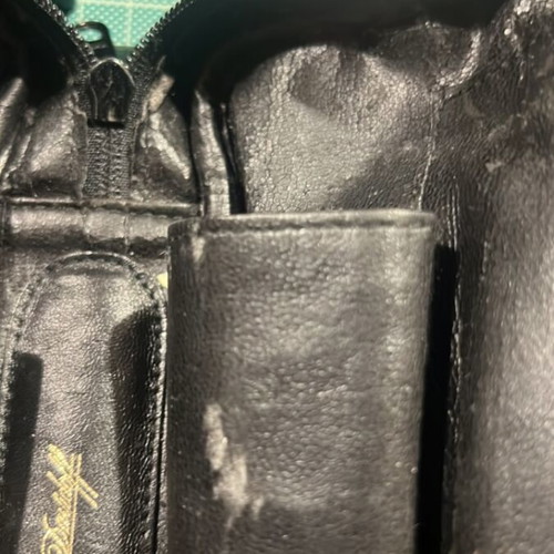 Davidoff pipe case for 2 pipes used, black leather