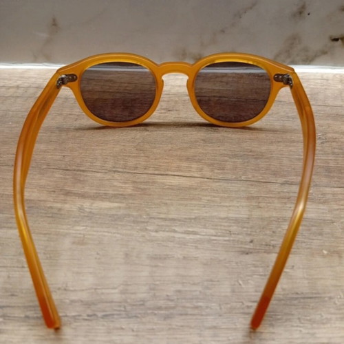 El Greco handmade sunglasses used, yellow frame with black gray lenses