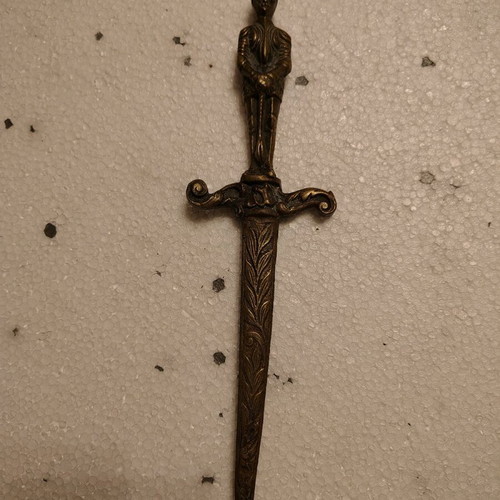 Antique bronze letter opener restored