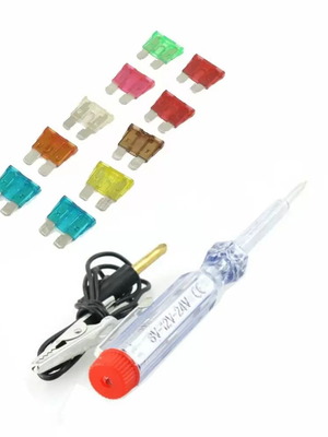 Electrical screwdriver set with 10 different fuses and test cable OPH2X39