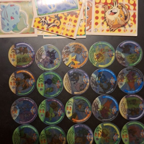 Tazos Pokémon used with Pokémon stickers