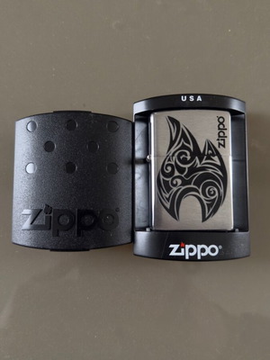 Zippo Tribal Flame 200 new with black tribal design