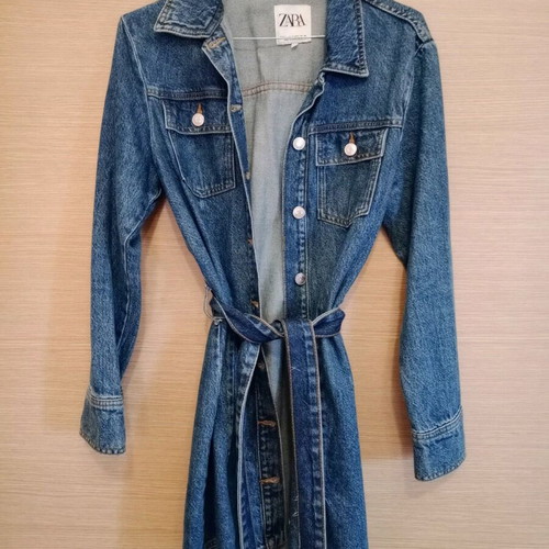 Long denim jacket Zara like new, blue, size S