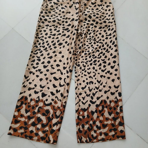 Mango animal print palazzo pants, multicolor