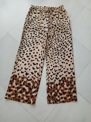 Mango animal print palazzo pants, multicolor