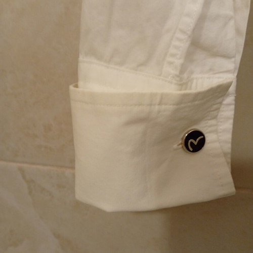 Evisu Deluxe white shirt with cufflinks size L like new