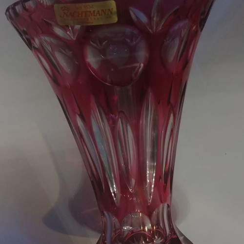 21 cm Vase Nachtmann "Bamberg" Lead Crystal W.Germany 80'.
