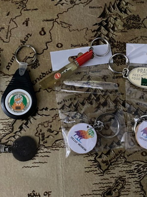 Vintage διαφημιστικά μπρελόκ μεταχειρισμένα, πακέτο 7 τεμαχίων, πολύχρωμα