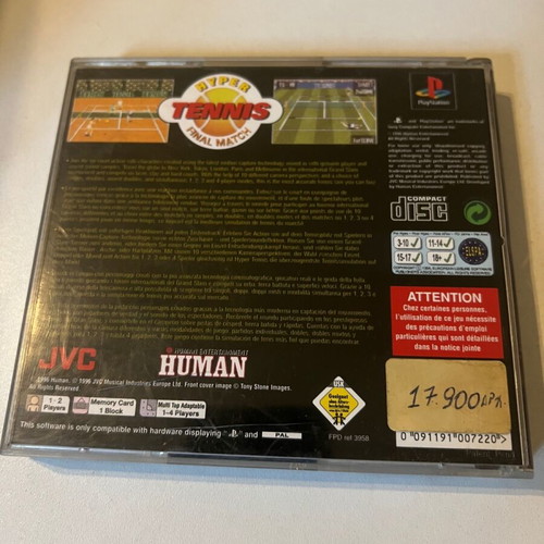 Hyper Tennis PlayStation (PS1) used with discoloration on cover