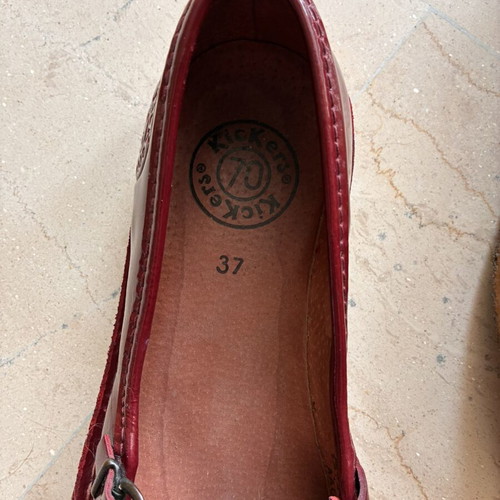 Kickers Mary Jane leather burgundy ballerinas size 37 like new