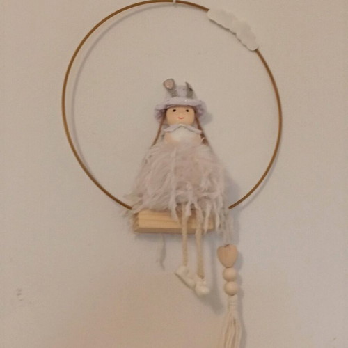 Metal wreath 25cm with wooden elements new