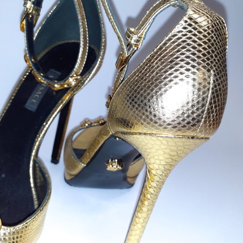 Versace gold sandals new, size 37.5, 12 cm heel