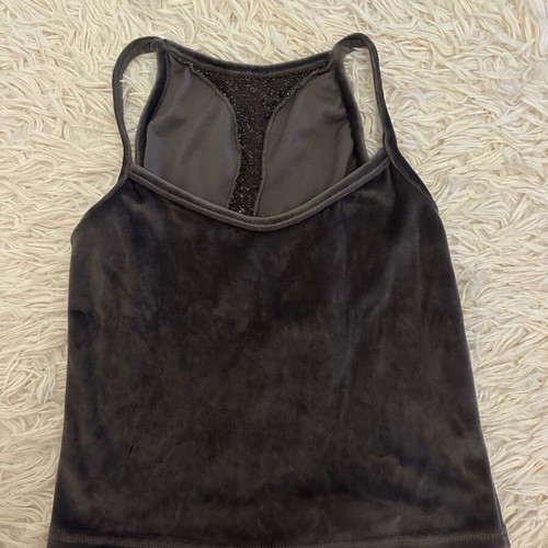 Velvet dark gray blouse used with design for XS/S/M